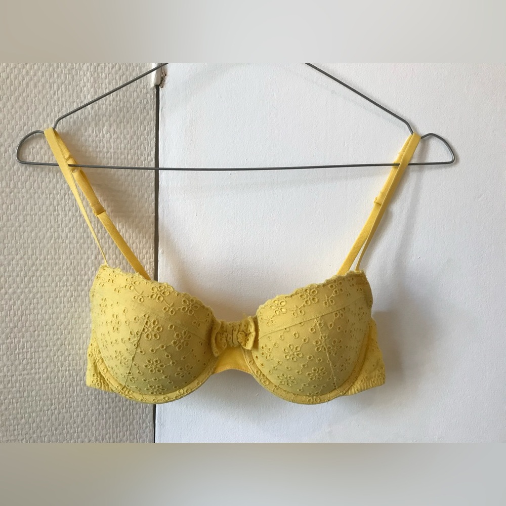 Yellow bra with bow